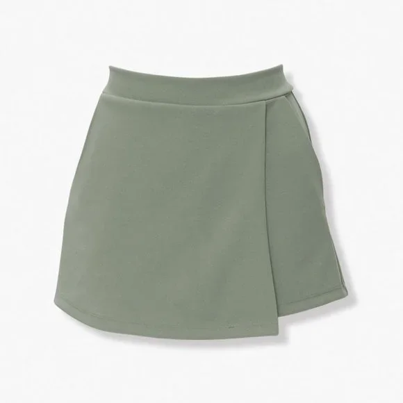 Forever 21 Olive Wrap Front Skort - Picture 2 of 5